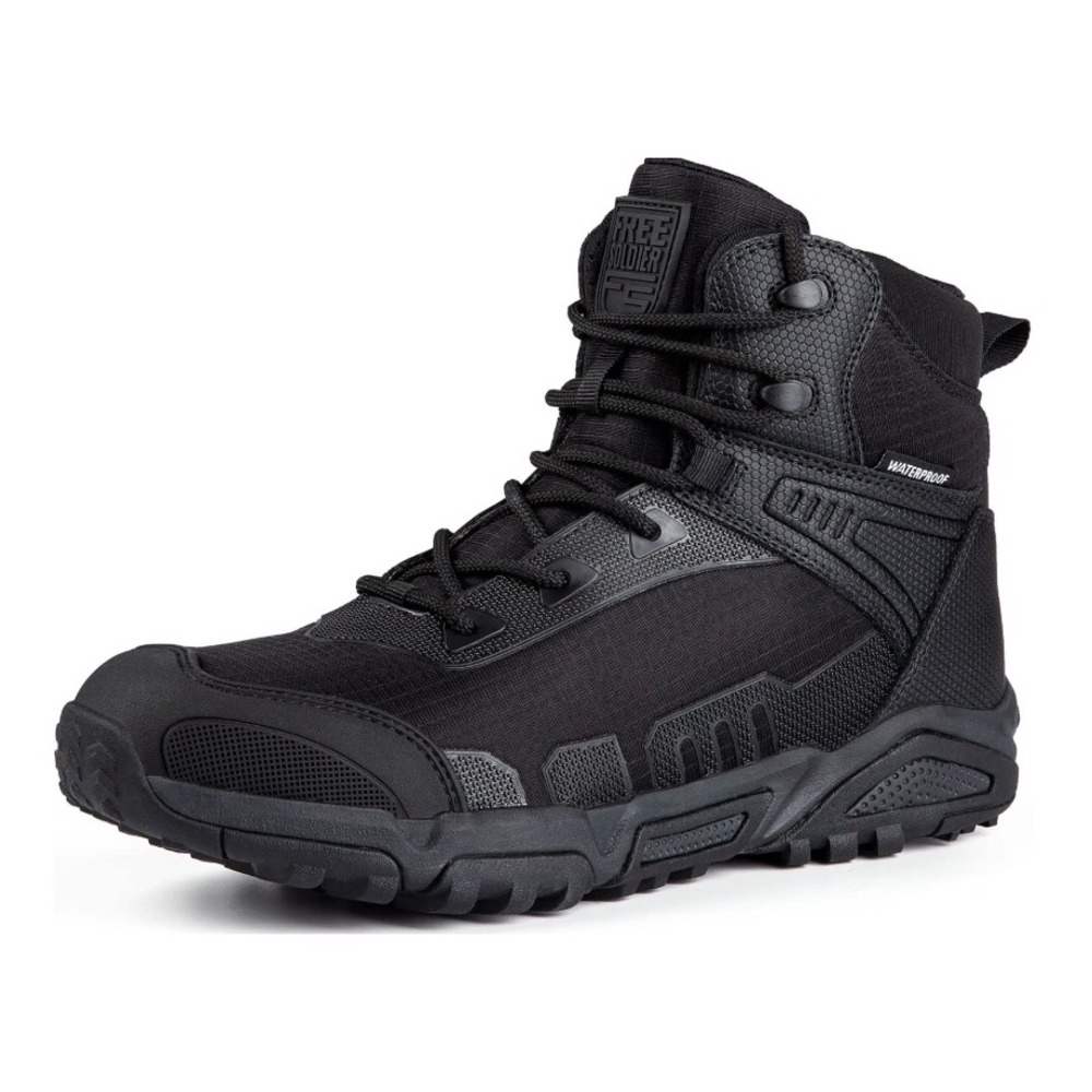 FREE SOLDIER Tactical Work Boots Men 10W Black Waterproof Combat Hiking